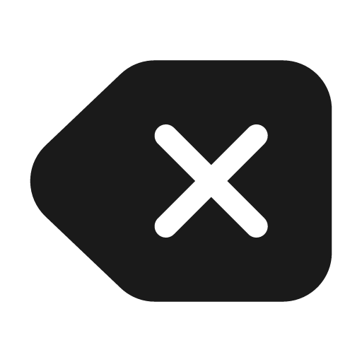 Backspace 24 filled icon, filled style, from Fluent UI System Icons