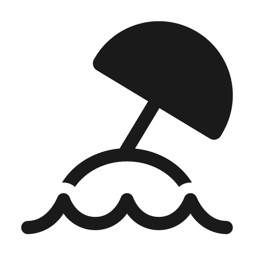 Beach 48 filled icon, filled style, from Fluent UI System Icons