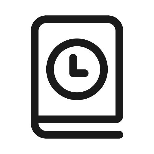 Book clock 20 regular icon, solid style, from Fluent UI System Icons