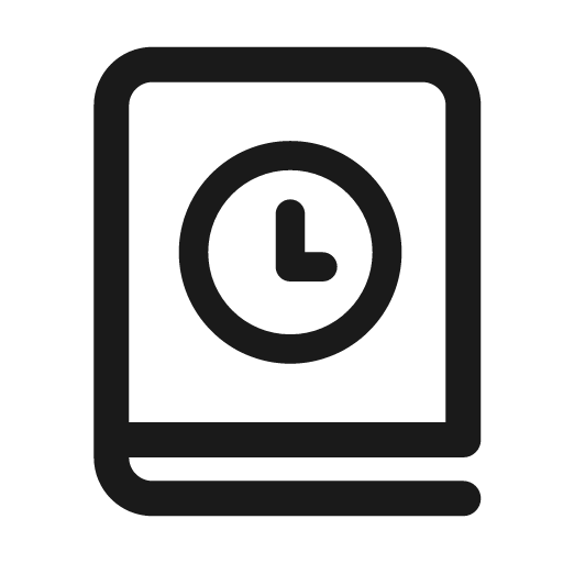 Book clock 24 regular icon, solid style, from Fluent UI System Icons