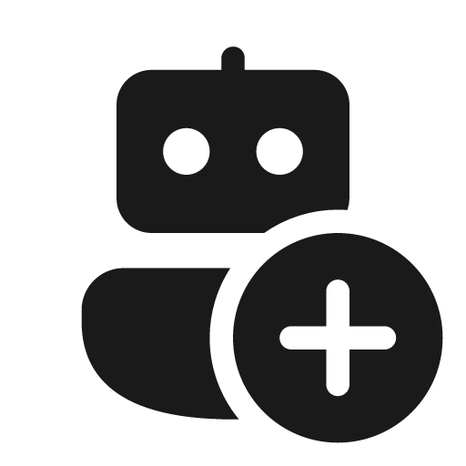 Bot add 20 filled icon, filled style, from Fluent UI System Icons