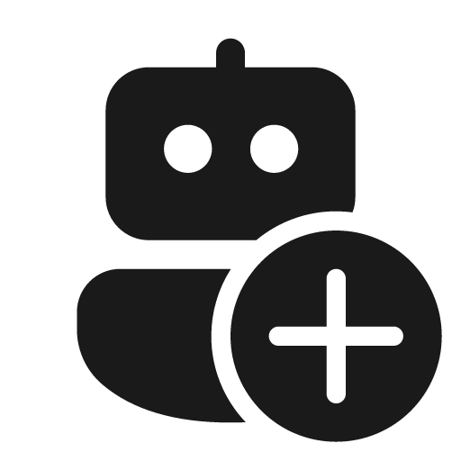 Bot add 24 filled icon, filled style, from Fluent UI System Icons