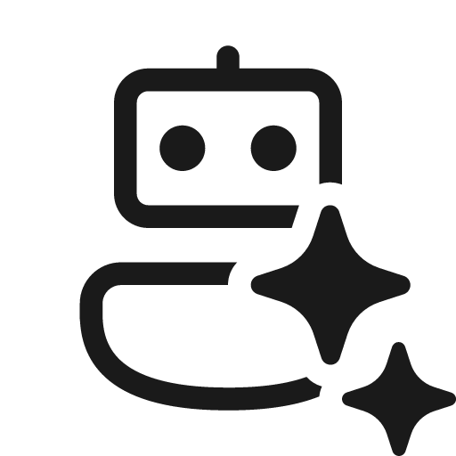 Bot sparkle 20 regular icon, solid style, from Fluent UI System Icons