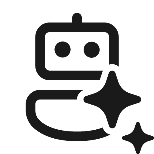 Bot sparkle 24 regular icon, solid style, from Fluent UI System Icons