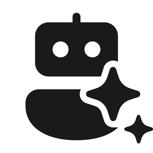 Bot sparkle 48 filled icon, filled style, from Fluent UI System Icons