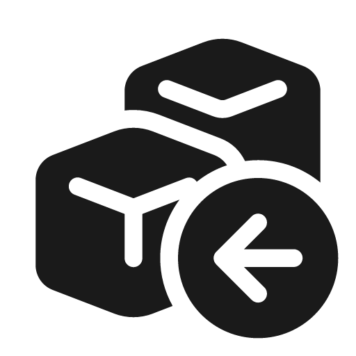 Box multiple arrow left 20 filled icon, filled style, from Fluent UI System Icons