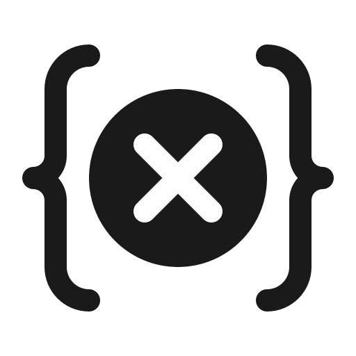 Braces dismiss 16 filled icon, filled style, from Fluent UI System Icons
