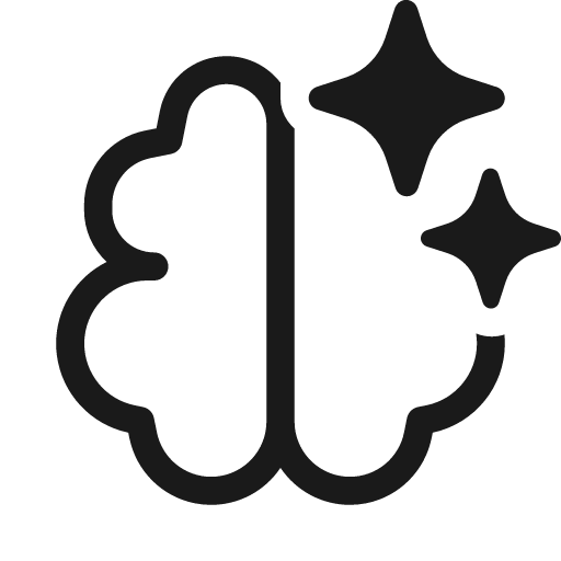 Brain sparkle 20 regular icon, solid style, from Fluent UI System Icons