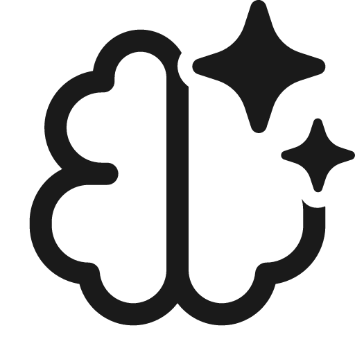 Brain sparkle 24 regular icon, solid style, from Fluent UI System Icons