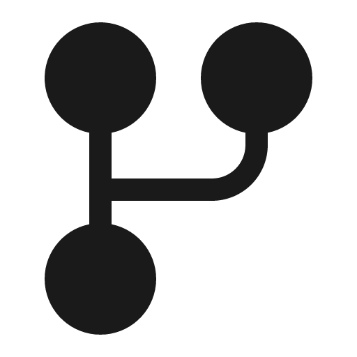 Branch fork 16 filled icon, filled style, from Fluent UI System Icons