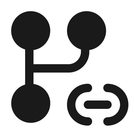Branch fork link 24 filled icon, filled style, from Fluent UI System Icons