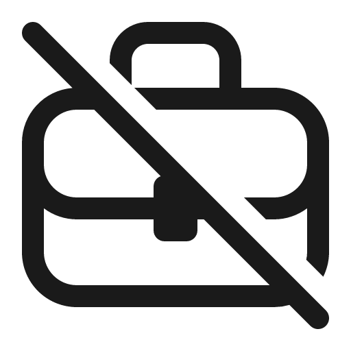 Briefcase off 16 regular icon, solid style, from Fluent UI System Icons