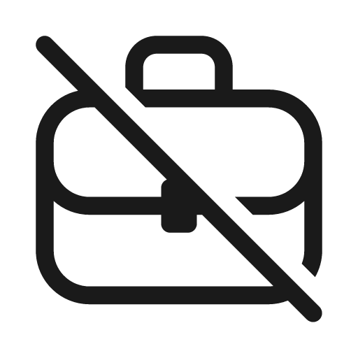 Briefcase off 20 regular icon, solid style, from Fluent UI System Icons