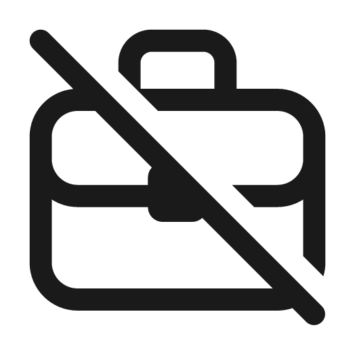 Briefcase off 24 regular icon, solid style, from Fluent UI System Icons