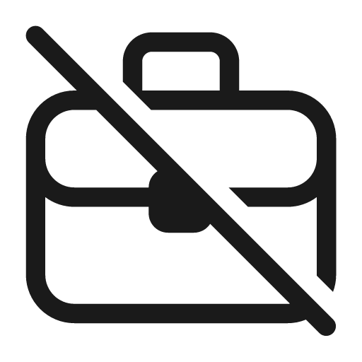 Briefcase off 28 regular icon, solid style, from Fluent UI System Icons