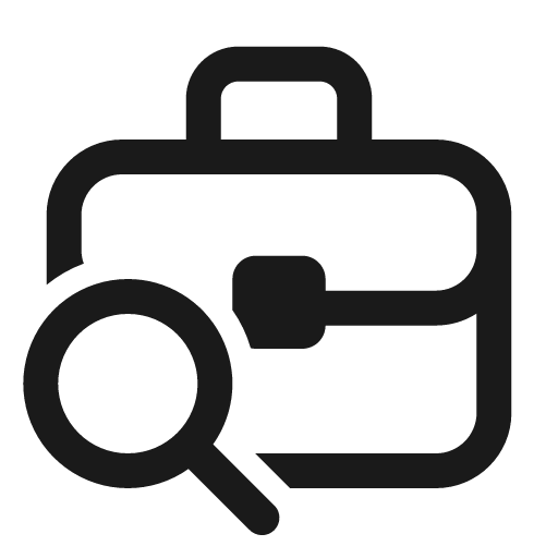 Briefcase search 24 regular icon, solid style, from Fluent UI System Icons