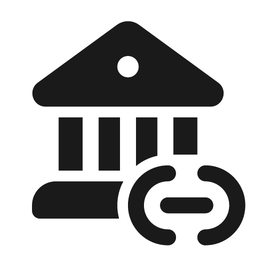 Building bank link 24 filled icon, filled style, from Fluent UI System Icons