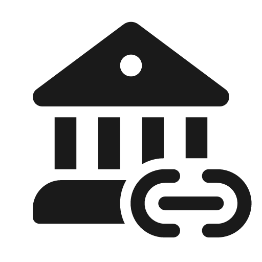 Building bank link 48 filled icon, filled style, from Fluent UI System Icons