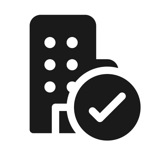 Building checkmark 20 filled icon, filled style, from Fluent UI System Icons