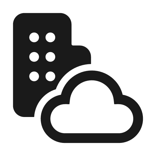 Building cloud 24 filled icon, filled style, from Fluent UI System Icons