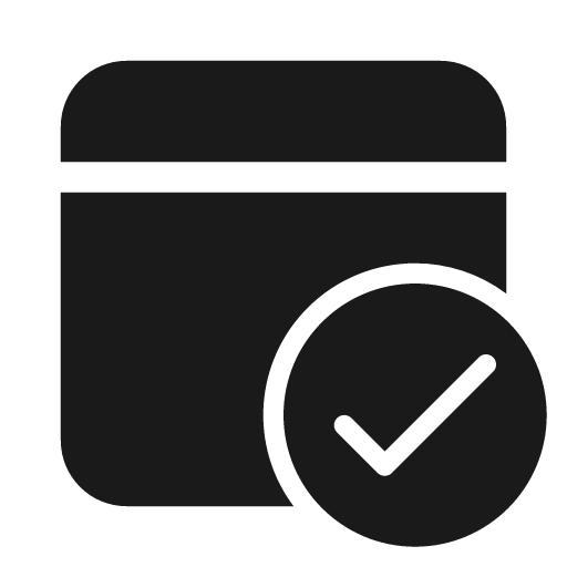 Calendar checkmark 28 filled icon, filled style, from Fluent UI System Icons