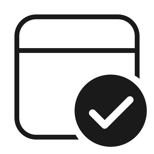 Calendar checkmark 32 light icon, light style, from Fluent UI System Icons