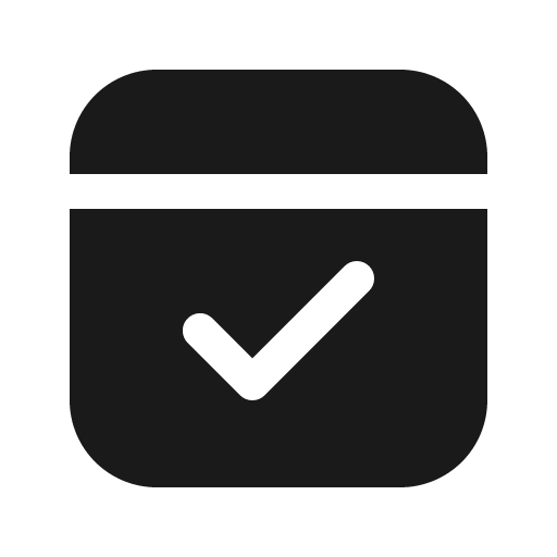 Calendar checkmark center 16 filled icon, filled style, from Fluent UI System Icons