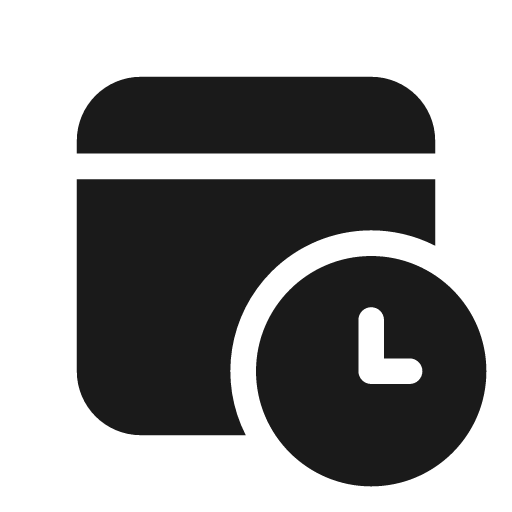 Calendar clock 20 filled icon, filled style, from Fluent UI System Icons