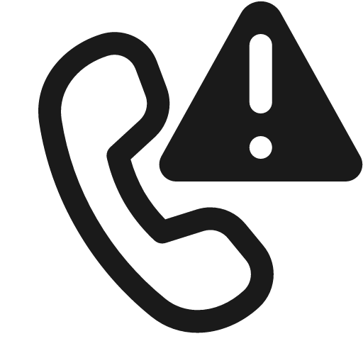 Call warning 16 regular icon, solid style, from Fluent UI System Icons