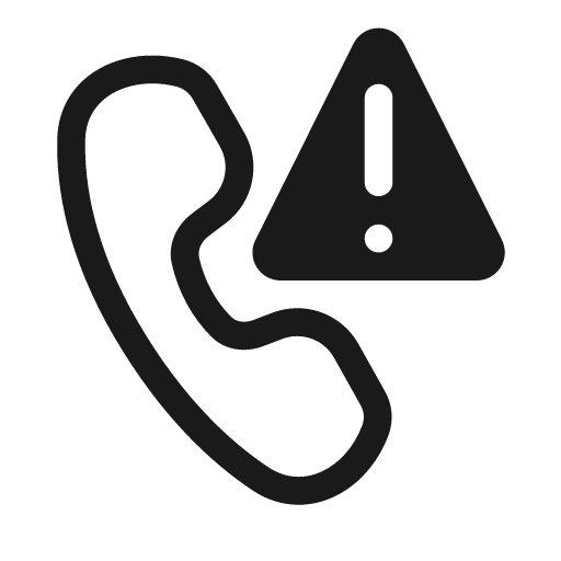 Call warning 20 regular icon, solid style, from Fluent UI System Icons