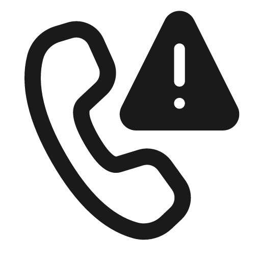 Call warning 24 regular icon, solid style, from Fluent UI System Icons