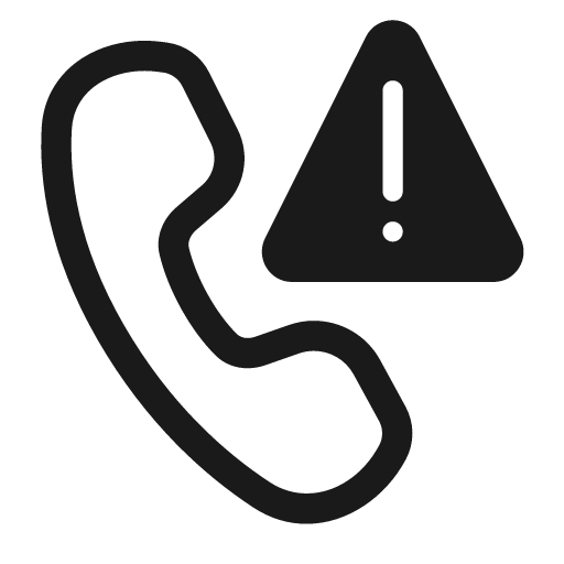 Call warning 28 regular icon, solid style, from Fluent UI System Icons