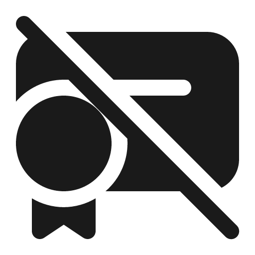 Certificate off 16 filled icon, filled style, from Fluent UI System Icons