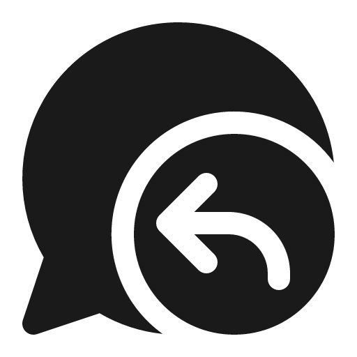 Chat arrow back 16 filled icon, filled style, from Fluent UI System Icons