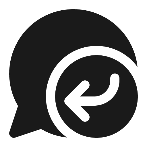 Chat arrow back down 16 filled icon, filled style, from Fluent UI System Icons
