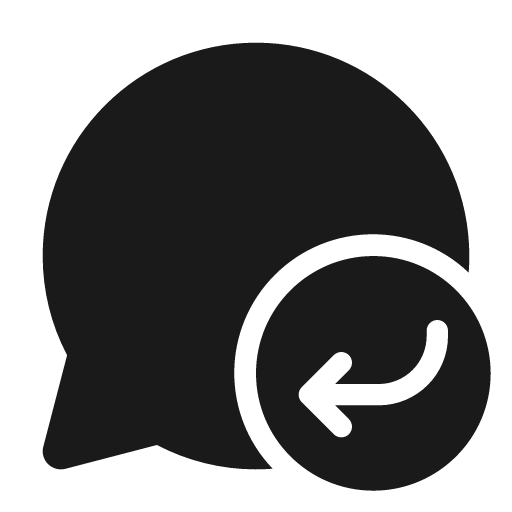 Chat arrow back down 24 filled icon, filled style, from Fluent UI System Icons