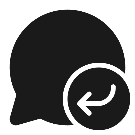 Chat arrow back down 28 filled icon, filled style, from Fluent UI System Icons