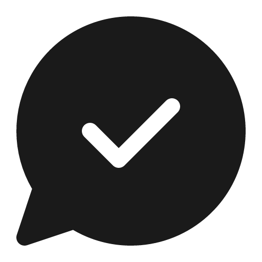 Chat checkmark 16 filled icon, filled style, from Fluent UI System Icons