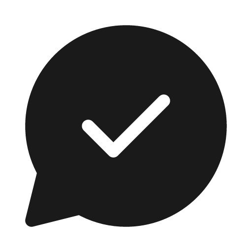 Chat checkmark 20 filled icon, filled style, from Fluent UI System Icons