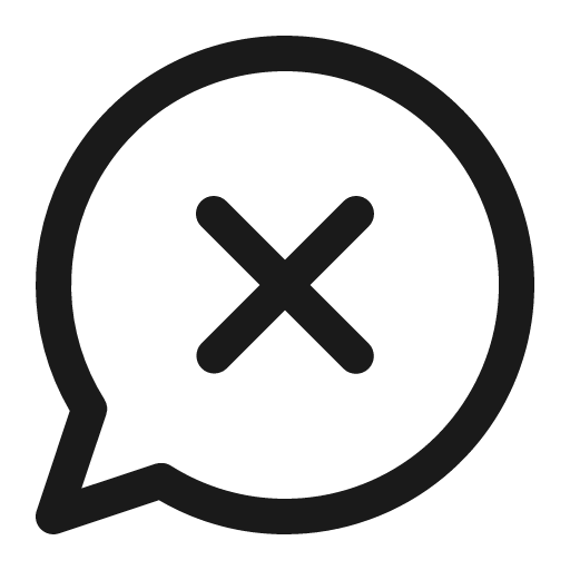 Chat dismiss 16 regular icon, solid style, from Fluent UI System Icons