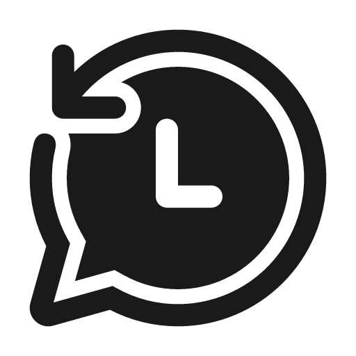 Chat history 24 filled icon, filled style, from Fluent UI System Icons