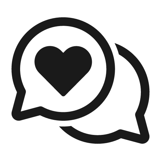 Chat multiple heart 28 regular icon, solid style, from Fluent UI System Icons
