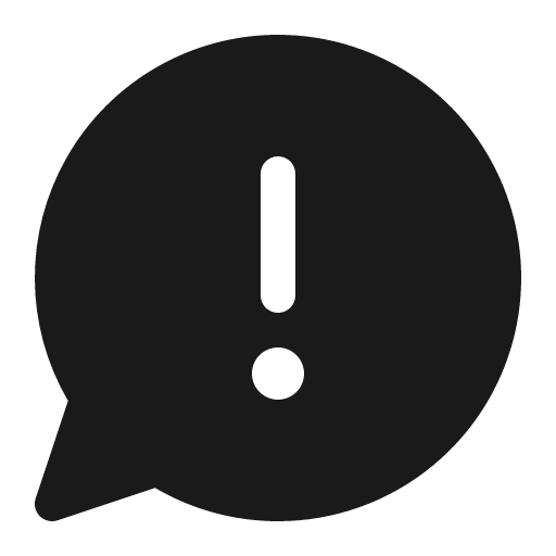 Chat warning 16 filled icon, filled style, from Fluent UI System Icons