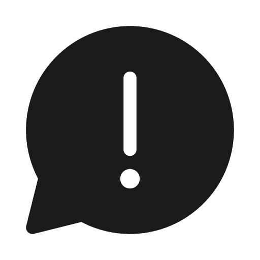 Chat warning 20 filled icon, filled style, from Fluent UI System Icons