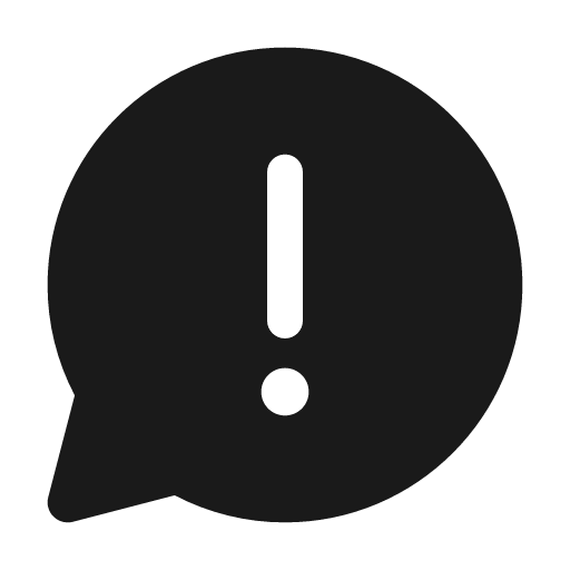 Chat warning 24 filled icon, filled style, from Fluent UI System Icons