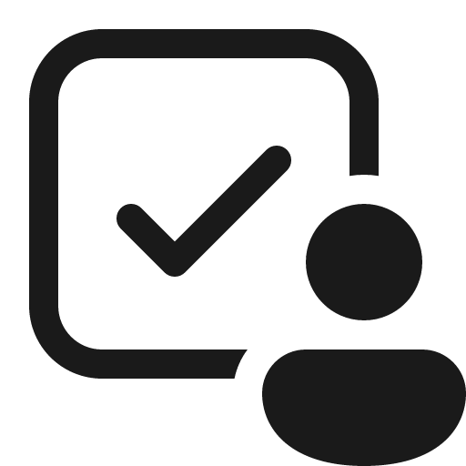Checkbox person 16 regular icon, solid style, from Fluent UI System Icons