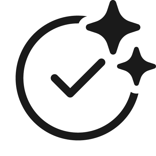 Checkmark circle sparkle 20 regular icon, solid style, from Fluent UI System Icons