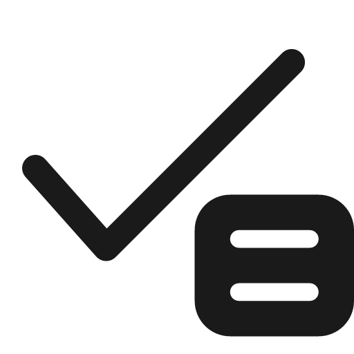 Checkmark note 20 filled icon, filled style, from Fluent UI System Icons