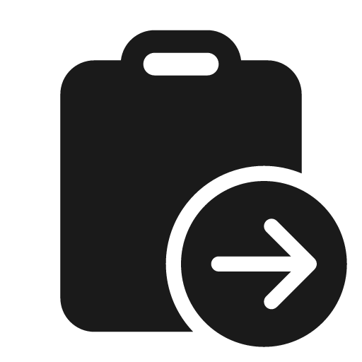 Clipboard arrow right 24 filled icon, filled style, from Fluent UI System Icons