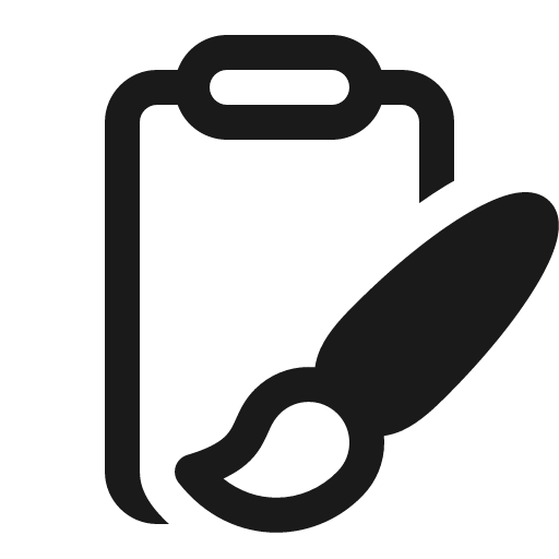 Clipboard brush 16 regular icon, solid style, from Fluent UI System Icons